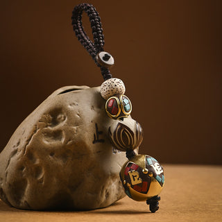 Buddha Gift Tibetan Om Mani Padme Hum Bodhi Seed Peace Key Chain