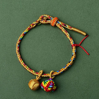 Buddha Gift Colorful Rope Luck Handmade Zongzi Golden Ball Charm Bracelet