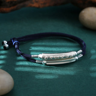 Buddha Gift 999 Sterling Silver Handmade Om Mani Padme Hum Peace Braided Bracelet