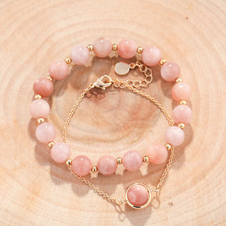 Buddha Gift Sun Stone Strawberry Quartz Crystal Positive Bracelet
