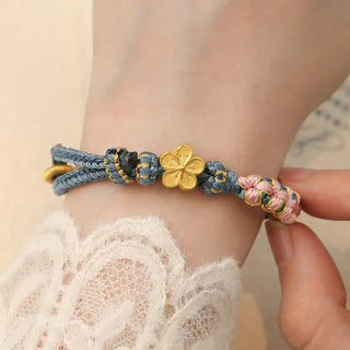 Buddha Gift Peach Blossom Design Wealth String Bracelet