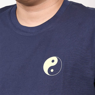 Buddha Gift Men's Summer Round Neck Short Sleeve Yin Yang Cotton T-Shirt