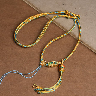 Buddha Gift Colorful String Copper Wealth Necklace Pendant