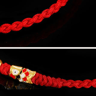 Buddha Gift 999 Gold Luck Koi Fish Handcrafted Braided String Bracelet