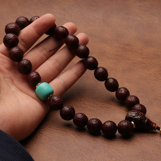 Buddha Gift Tibetan Bodhi Seed Agate Bead Luck Wealth Tassel Charm Wrist Mala
