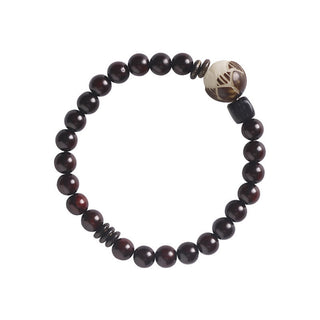 Buddha Gift Small Leaf Red Sandalwood Lotus Bodhi Seed Carved Protection Double Wrap Bracelet