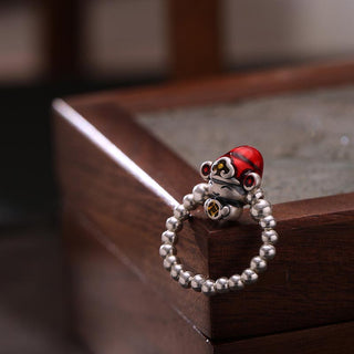 Buddha Gift 925 Sterling Silver God Of Wealth Copper Coin Design Protection Ring