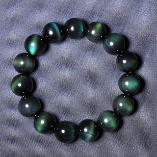 Buddha Gift Natural Green Eye Obsidian Wealth Bracelet