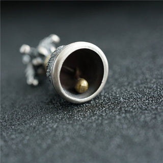 Buddha Gift Tibet 925 Sterling Silver Om Mani Padme Hum Dorje Bell Vajra Engraved Enlightenment Pendant Hanging Decoration