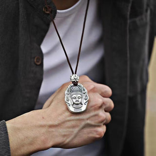 Buddha Gift Chinese Zodiac Natal Buddha Om Mani Padme Hum Lotus Compassion Necklace Pendant