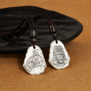 Buddha Gift 999 Sterling Silver Ksitigarbha Buddha Zakiram Goddess Necklace Pendant