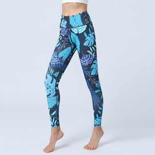 Buddha Gift Leaves Print Pants Sports Fitness Yoga High Waist Leggings Women's Yoga Pants