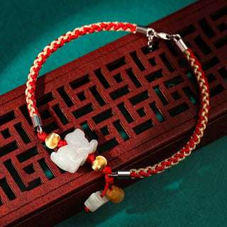 Buddha Gift Chinese Zodiac Jade Prosperity Red String Bracelet Anklet