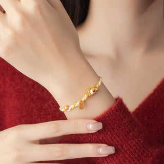 ❗❗❗A Flash Sale- Buddha Gift 925 Sterling Silver Year Of The Dragon Dumpling Design Attract Fortune Luck Braided Bracelet