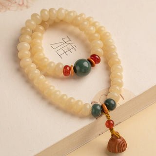 Buddha Gift Bodhi Seed Lotus Pod Charm Peace Double Wrap Bracelet