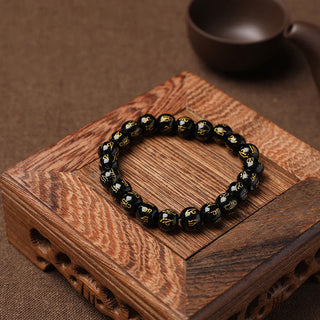 Buddha Gift Tibet White Crystal Black Onyx Om Mani Padme Hum Meditation Bracelet