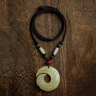 Buddha Gift Peace Buckle Jade Small Leaf Red Sandalwood Cinnabar Agate Luck Necklace Pendant