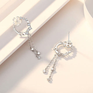 Buddha Gift 925 Sterling Silver Flower Butterfly Love Necklace Pendant Earrings Set