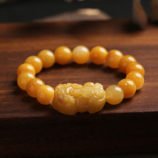 Buddha Gift Golden Silk Jade Pixiu Wealth Bracelet