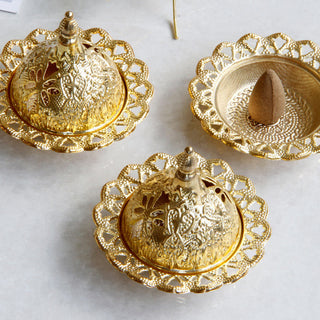 Buddha Gift Tibetan Gold Mini Meditation Incense Burner