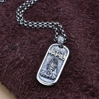 Buddha Gift 925 Sterling Silver Zakiram Goddess of Wealth Om Mani Padme Hum Peace Necklace Pendant