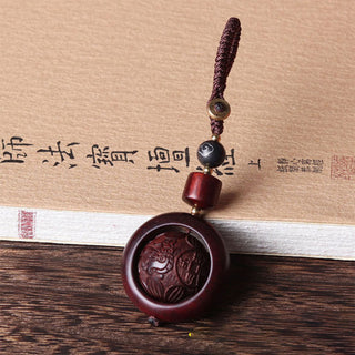 Buddha Gift Tibetan Small Leaf Red Sandalwood Ebony Luck Protection Rotation Decoration