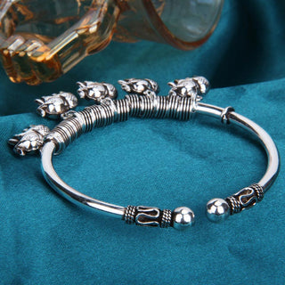 Buddha Gift 925 Sterling Silver Elephant Strength Bracelet Bangle