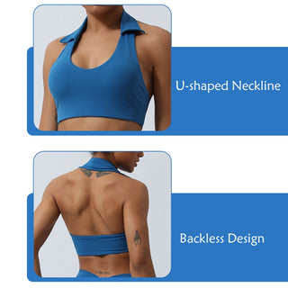 Buddha Gift 2Pcs Workout Sleeveless Backless Top Shorts Flared Pants Sports Fitness Yoga Outfit Set