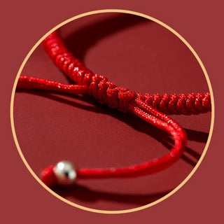 Buddha Gift Handmade Lotus Cinnabar Peace Buckle Blessing Braid Bracelet