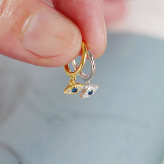 Buddha Gift 925 Sterling Silver Evil Eye Blessing Protection Stud Earrings