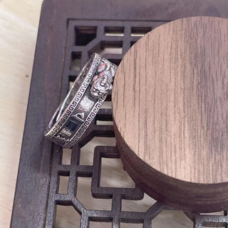 Buddha Gift PiXiu Om Mani Padme Hum Heart Sutra Luck Wealth Couple Ring