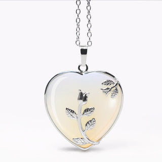 Buddha Gift Natural Healing Crystals Heart Pendant Necklaces