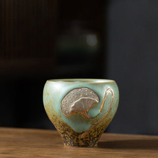 Buddha Gift Lotus Pod Engraved Teacup Kung Fu Tea Cup
