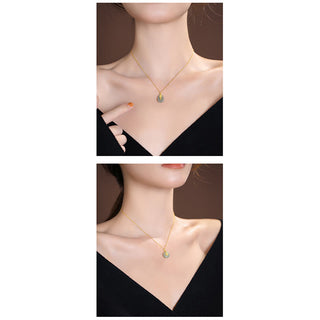 Buddha Gift 925 Sterling Silver Natural Hetian Jade Cyan Jade Luck Laughing Buddha Butterfly Necklace Pendant