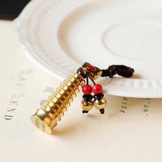 Buddha Gift Feng Shui Yin Yang Bagua Wenchang Pen Pagoda Prayer Wheel Keychain