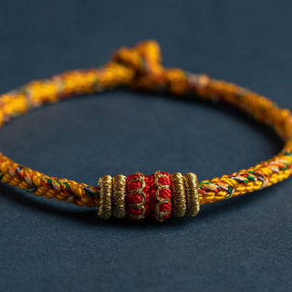 Buddha Gift Tibet Handmade Chinese Zodiac Natal Buddha Luck Strength Braided String Bracelet