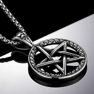 Buddha Gift Pentagram Titanium Steel Balance Necklace Pendant