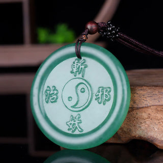 Buddha Gift Green Aventurine Yin Yang Balance Necklace Pendant
