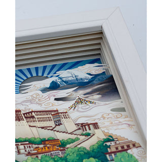 Buddha Gift Tibet Potala Palace Paper LED Carving Lamp Art Night Lights Creative LED Table Lamp