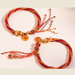 Buddha Gift Chinese Zodiac Handmade Koi Fish String Protection Reincarnation Knot Braid Bracelet