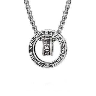 Buddha Gift Tibetan Om Mani Padme Hum Carved Peace Purity Chain Necklace Pendant