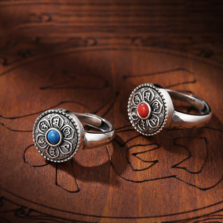 Buddha Gift Tibetan Om Mani Padme Hum Peace Rotatable Ring