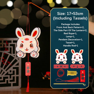 Buddha Gift DIY Good Luck Cute Rabbit Paper Lantern Lamp Mid-Autumn Festival Lantern Decoration