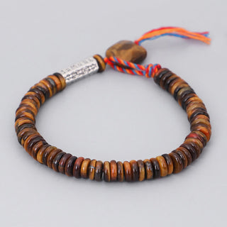Buddha Gift Tibetan Tiger Eye Om Mani Padme Hum Protection Power Bracelet