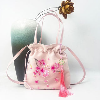 Buddha Gift Suzhou Embroidery Lotus Deer Epiphyllum Peony Rabbit Cotton Linen Tote Crossbody Bag Shoulder Bag Handbag