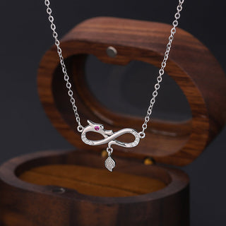 Buddha Gift 999 Sterling Silver Year Of The Dragon Endless Knot Tail Charm Protection Necklace Pendant