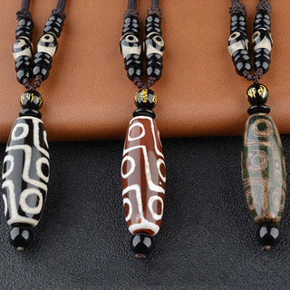 Buddha Gift Nine-Eye Dzi Bead Wealth Protection Necklace
