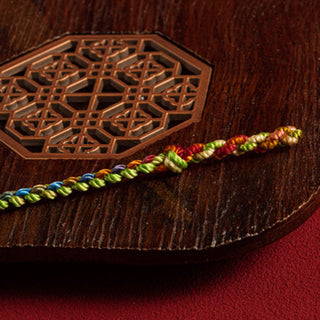 Buddha Gift "May you be blessed with peace and safety in all four seasons" Lucky Multicolored Bracelet