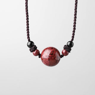 Buddha Gift Natural Cinnabar Stones Bead Blessing Necklace Pendant
