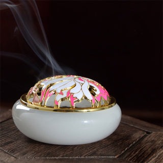 Buddha Gift Nine Tailed Fox Liuli Crystal Healing Meditation Incense Burner